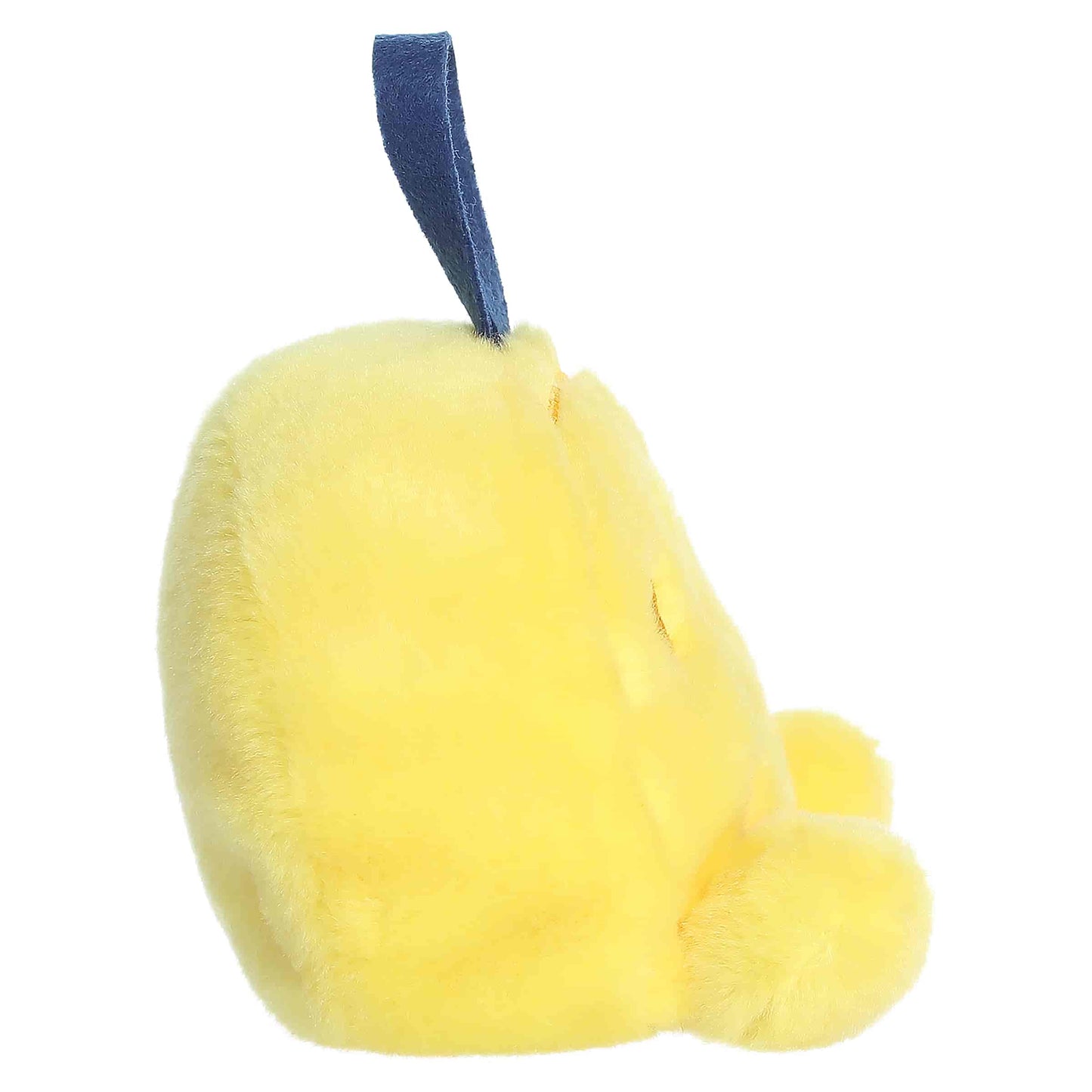 Palm Pals Champ Gold Medal, a small golden-yellow plush shaped like a first-place medal with a blue ribbon loop and a sweet smiling face.
