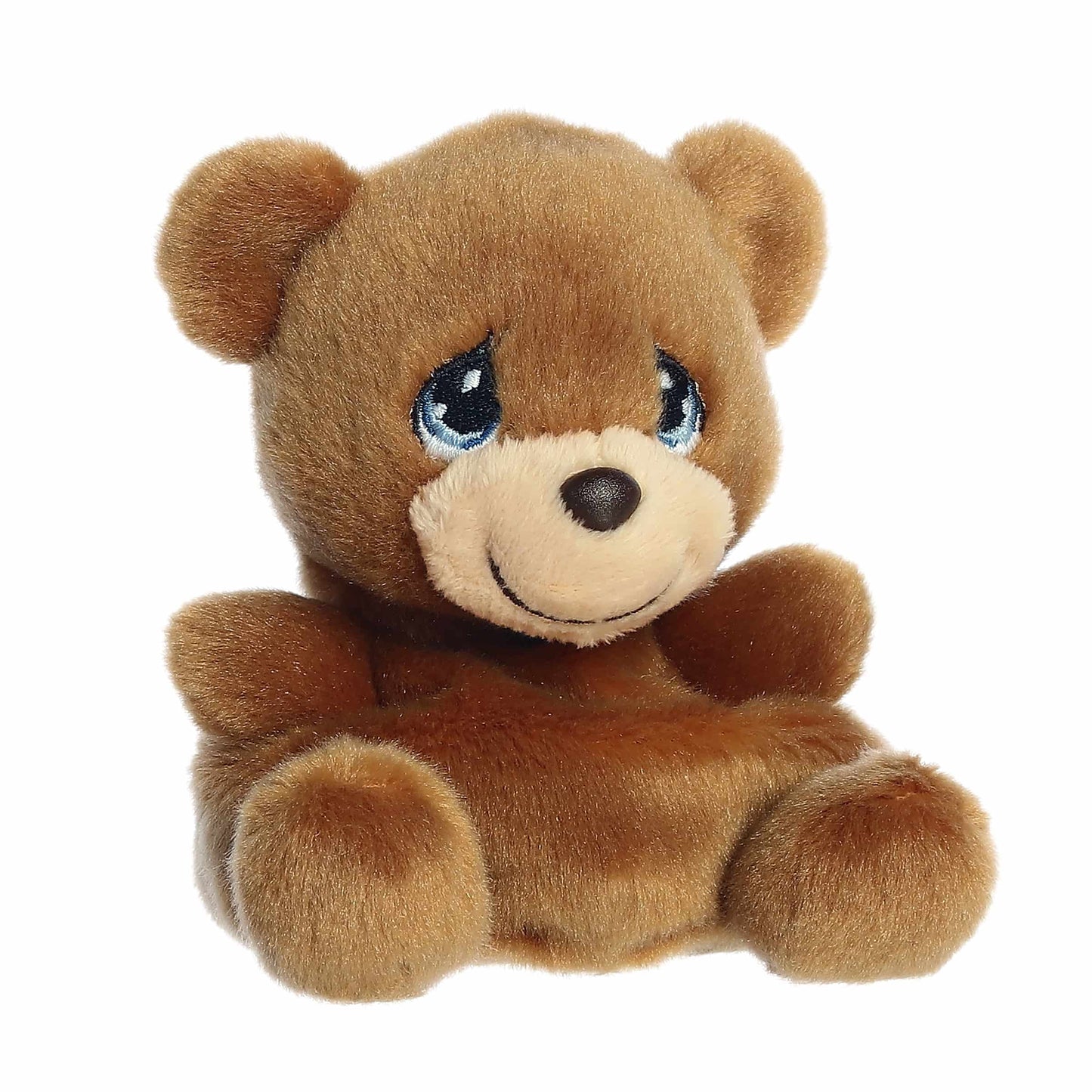 Angled view of Palm Pals Charlie Bear 5-inch plush soft toy
