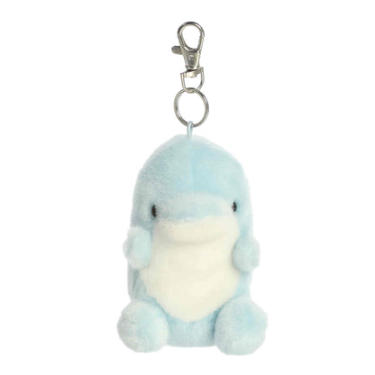 Front view of Palm Pals Clicks Dolphin 4-inch clip-on plush soft toy