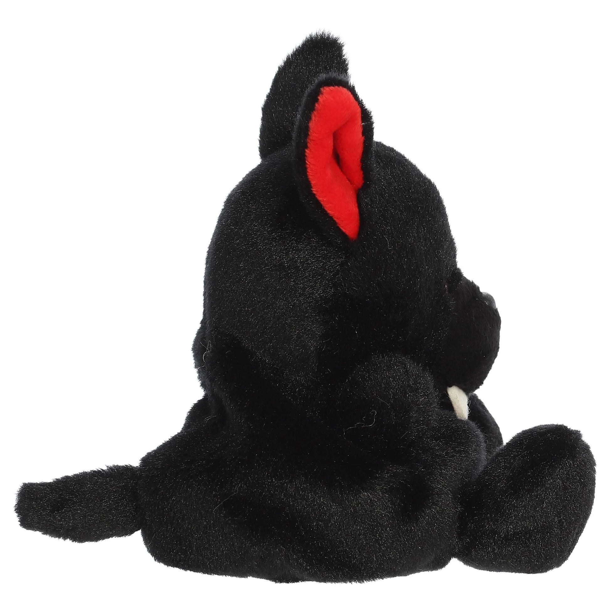 Palm Pals Dante Hellhound mythical black plush toy with striking red details and two little fangs
