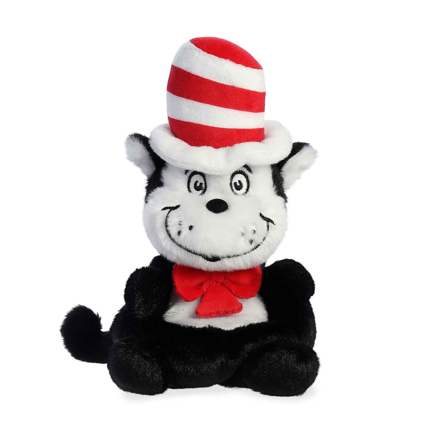 Palm Pals Dr. Seuss The Cat in the Hat 5-inch plush soft toy, a black and white cat wearing a red and white striped hat.