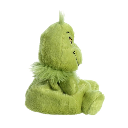 Side view of Palm Pals Dr. Seuss The Grinch 5-inch plush soft toy