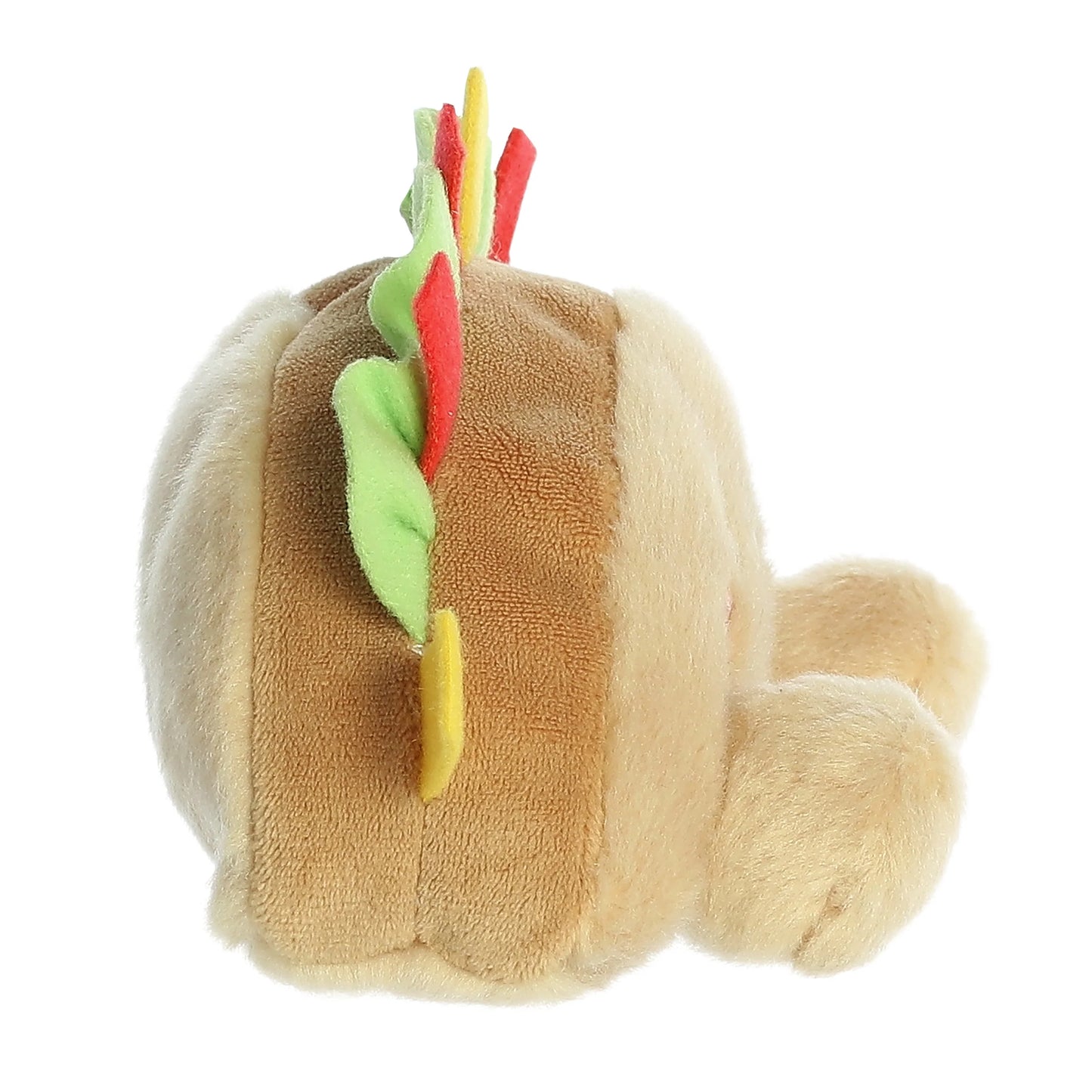 Side view of Palm Pals Fiesta Taco 5-inch plush soft toy