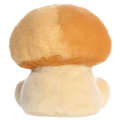 Palm Pals Ginger Cookie Mushroom 4-inch plush with a tan cap decorated with embroidered white icing waves, red and green dots, and a cream stem.