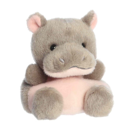 Angled view of Palm Pals Ham Pygmy Hippo Plush