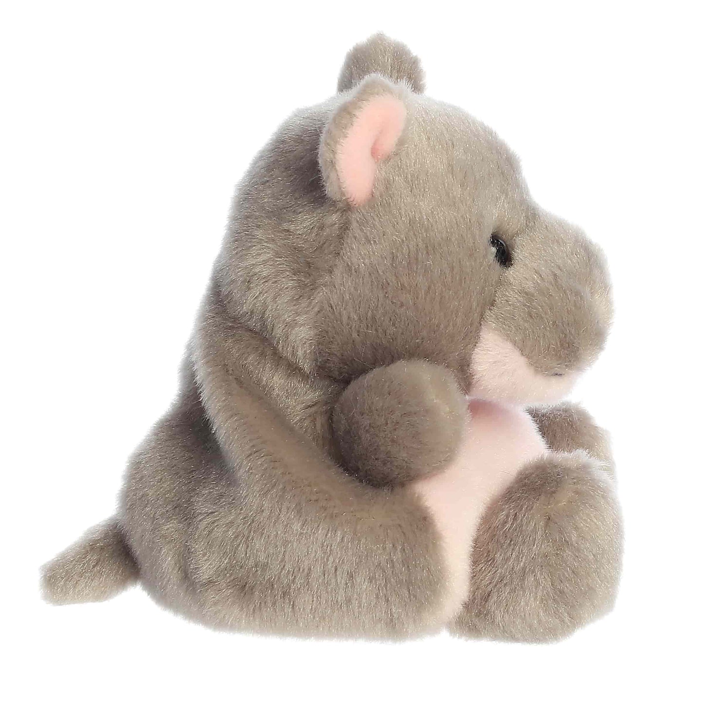 Side view of Palm Pals Ham Pygmy Hippo Plush