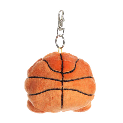 Back view of Palm Pals Hoops Basketball, a 4-inch round plush clip.