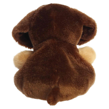 Palm Pals Houdini Dachshund plush featuring fluffy brown fur, a creamy muzzle, and sweet floppy ears.