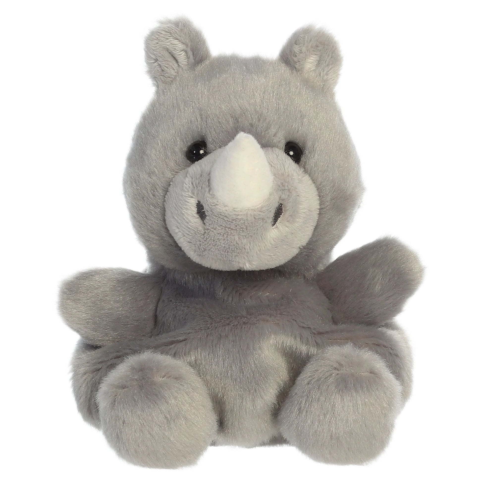 Palm Pals Jambo Rhino plush toy with a soft gray body, little ears, and a tiny horn