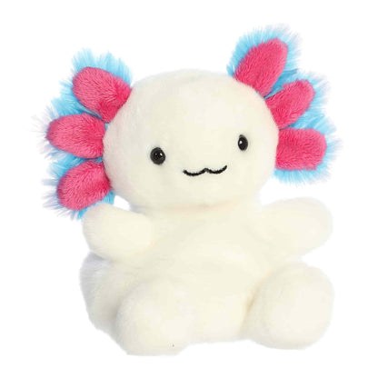 Angled view of Palm Pals Jax Bluegill Axolotl Plush