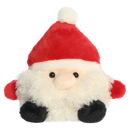 Palm Pals Jolly St. Nick 5-inch Santa Claus plush featuring a fluffy white beard, red Santa hat, red mittens, and black boots.