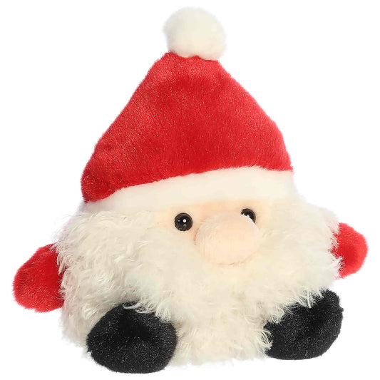 Palm Pals Jolly St. Nick 5-inch Santa Claus plush featuring a fluffy white beard, red Santa hat, red mittens, and black boots.