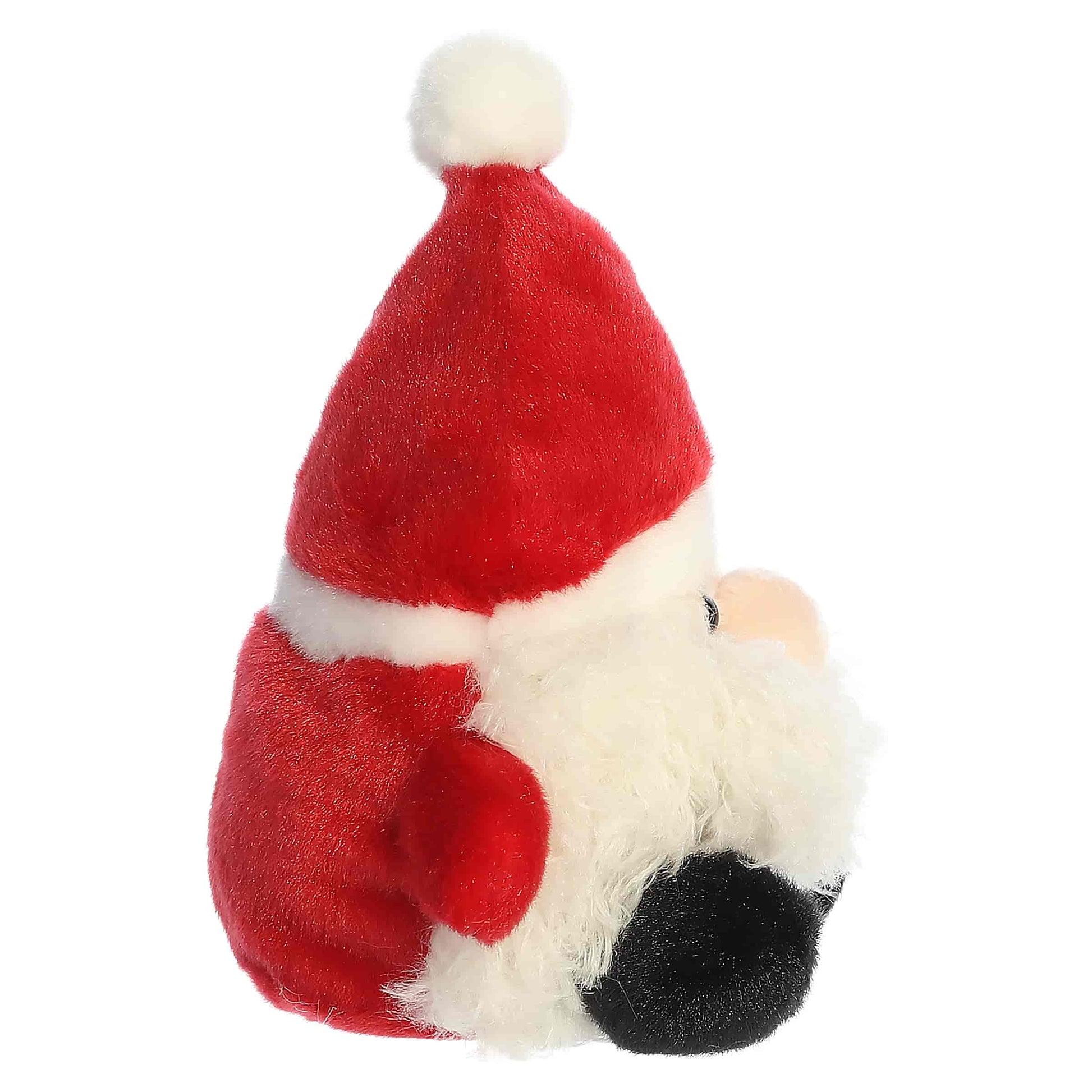 Palm Pals Jolly St. Nick 5-inch Santa Claus plush featuring a fluffy white beard, red Santa hat, red mittens, and black boots.