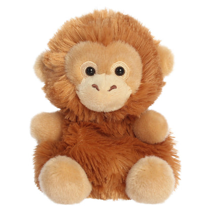 Palm Pals Karen Orangutan plush toy with warm-brown shaggy fur, a gentle smile, and tiny hands and feet