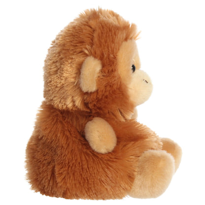 Palm Pals Karen Orangutan plush toy with warm-brown shaggy fur, a gentle smile, and tiny hands and feet