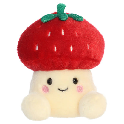 Palm Pals Lucy Strawberry Mushroom whimsical plush toy with a red strawberry cap and sweet smile