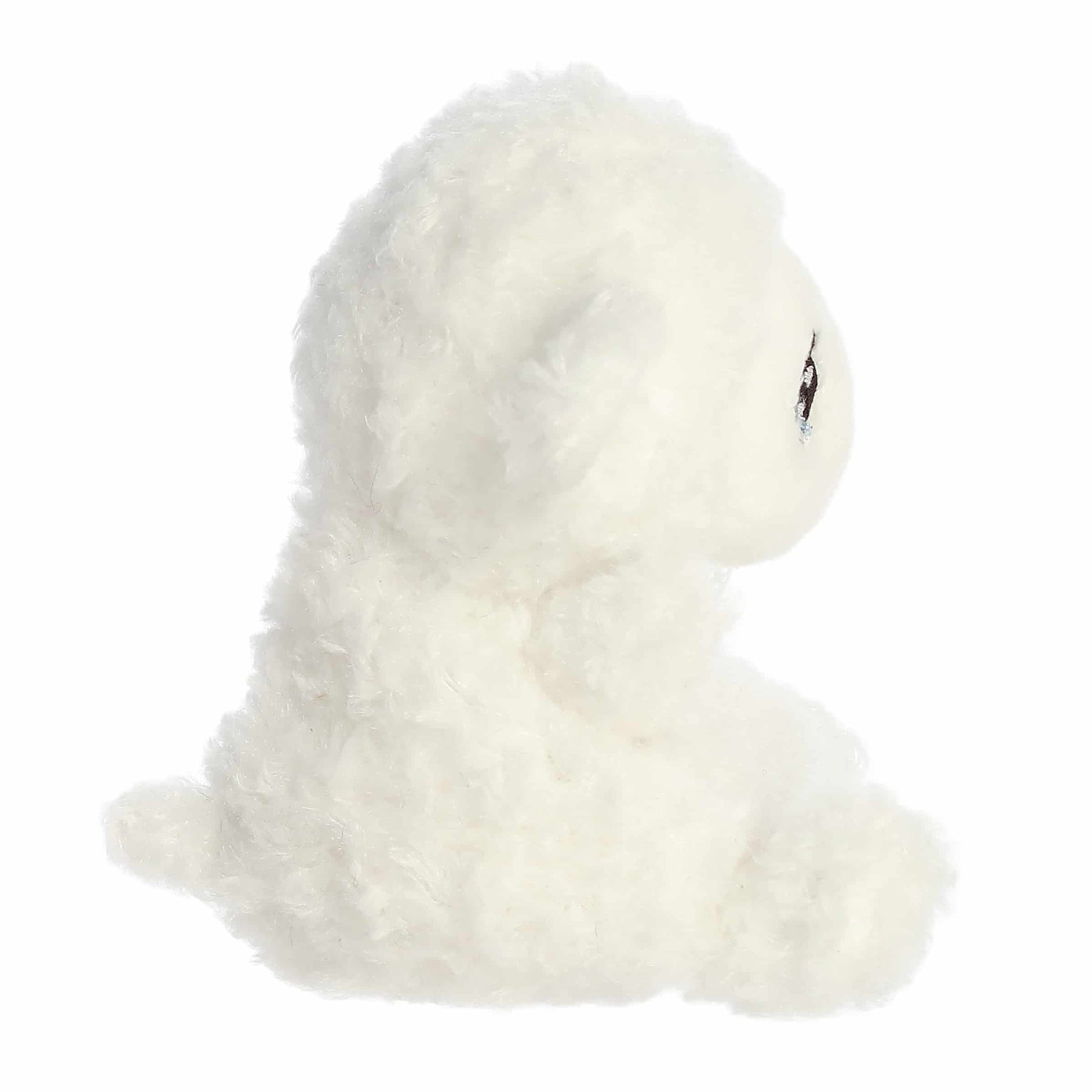 Side view of Palm Pals Luffie Lamb 5-inch plush soft toy