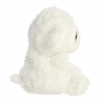 Side view of Palm Pals Luffie Lamb 5-inch plush soft toy
