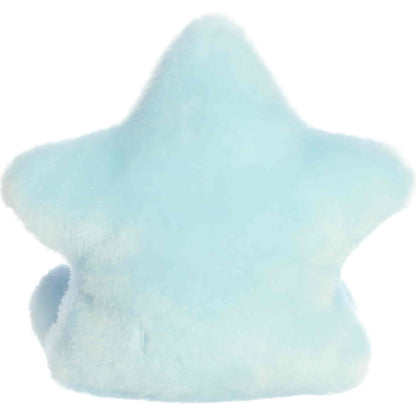 Palm Pals Lumi Snow Star 5-inch icy-blue star plush with silver snowflake embroidered details and pink cheeks.