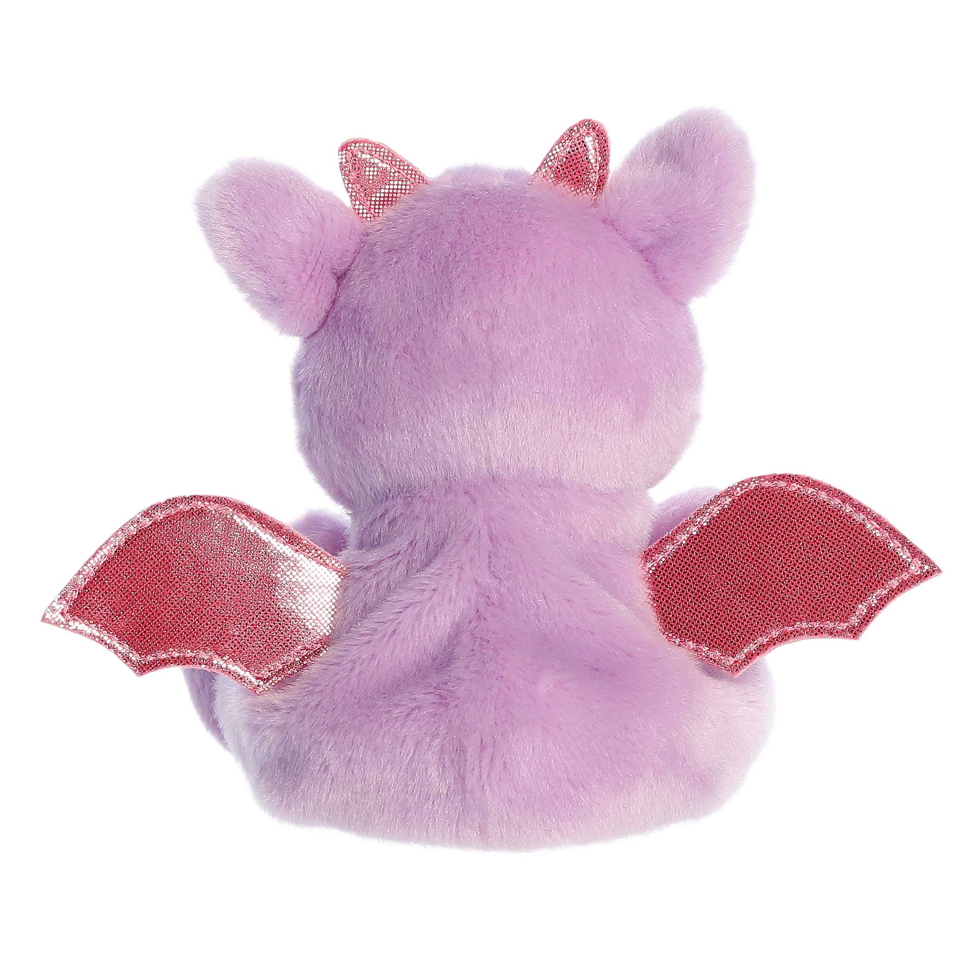 Palm Pals Marbles Gargoyle 6-inch lavender plush featuring sparkly pink wings and horns, an embroidered nose, and little fangs.