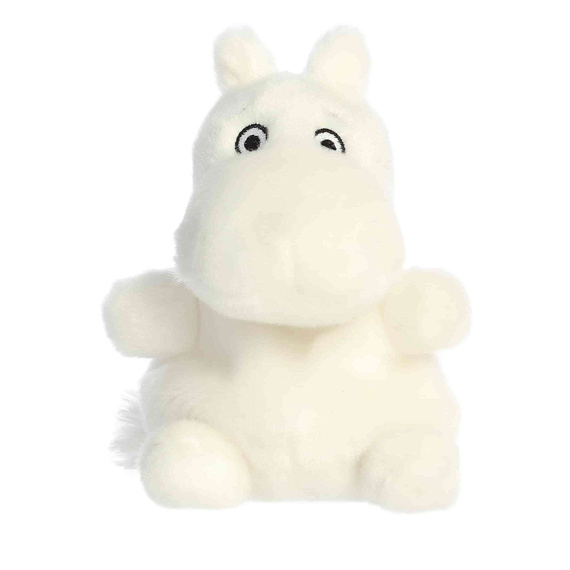 Front view of Palm Pals Moomin 5-inch plush soft toy