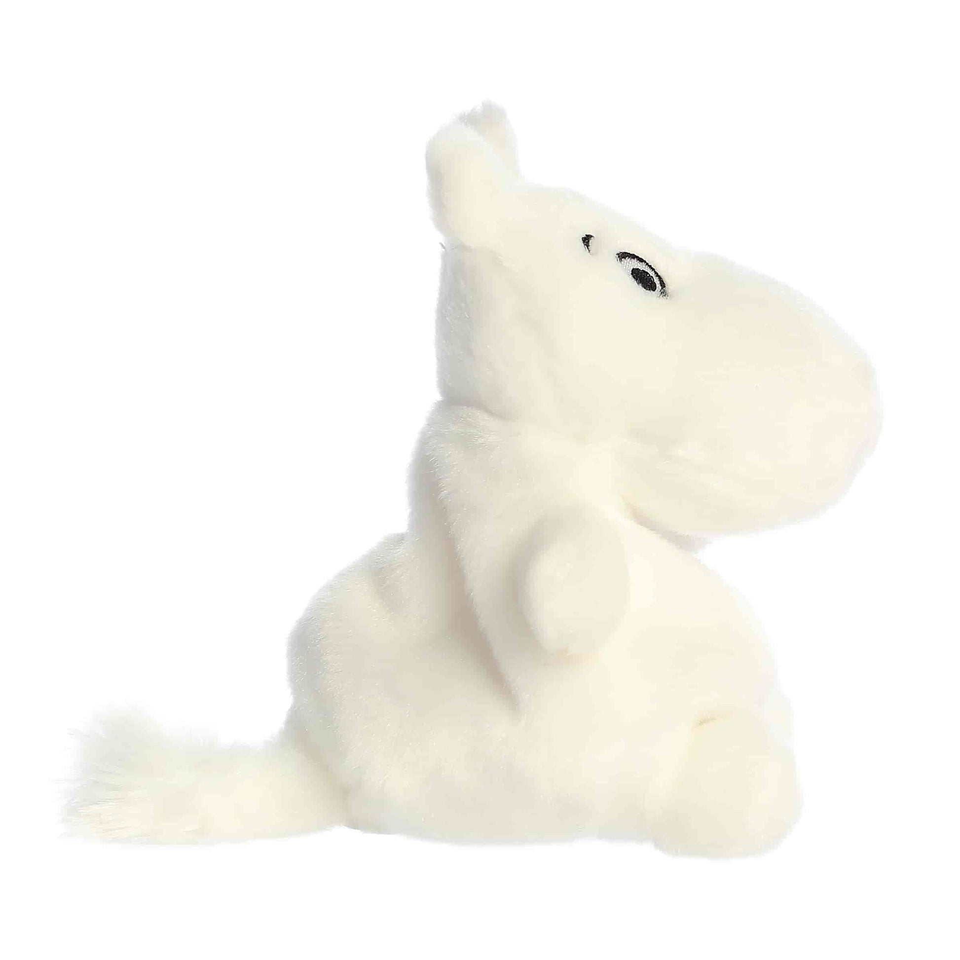 Side view of Palm Pals Moomin 5-inch plush soft toy