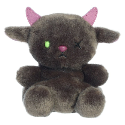 Palm Pals Murk Monster mythical plush toy with a smoky gray body, pink horns, and a single green eye