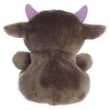 Palm Pals Murk Monster mythical plush toy with a smoky gray body, pink horns, and a single green eye