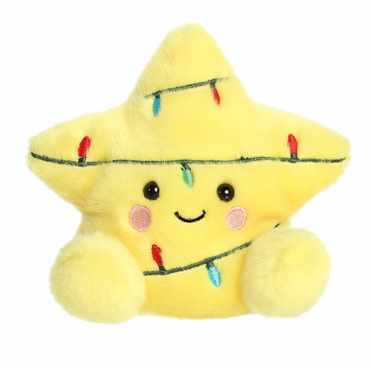 Palm Pals Navi Star Topper plush featuring a bright yellow five-pointed star wrapped in colorful embroidered Christmas lights.