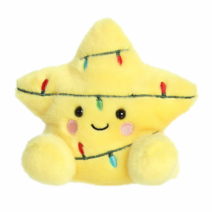 Palm Pals Navi Star Topper plush featuring a bright yellow five-pointed star wrapped in colorful embroidered Christmas lights.