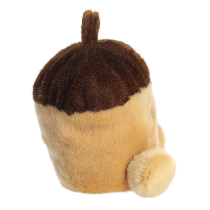 Palm Pals Oak Acorn 4-inch plush featuring a light brown body, dark brown acorn cap with stem, and embroidered rosy cheeks.