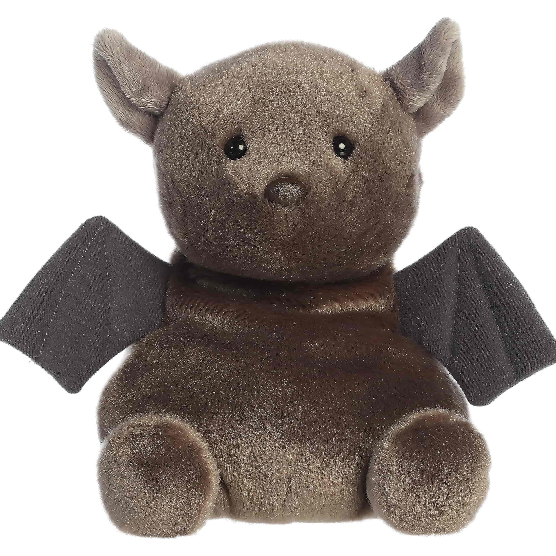 Palm Pals Party-Sized Luna Bat 8-inch plush featuring fluffy fur, curious embroidered eyes, and large open wings.