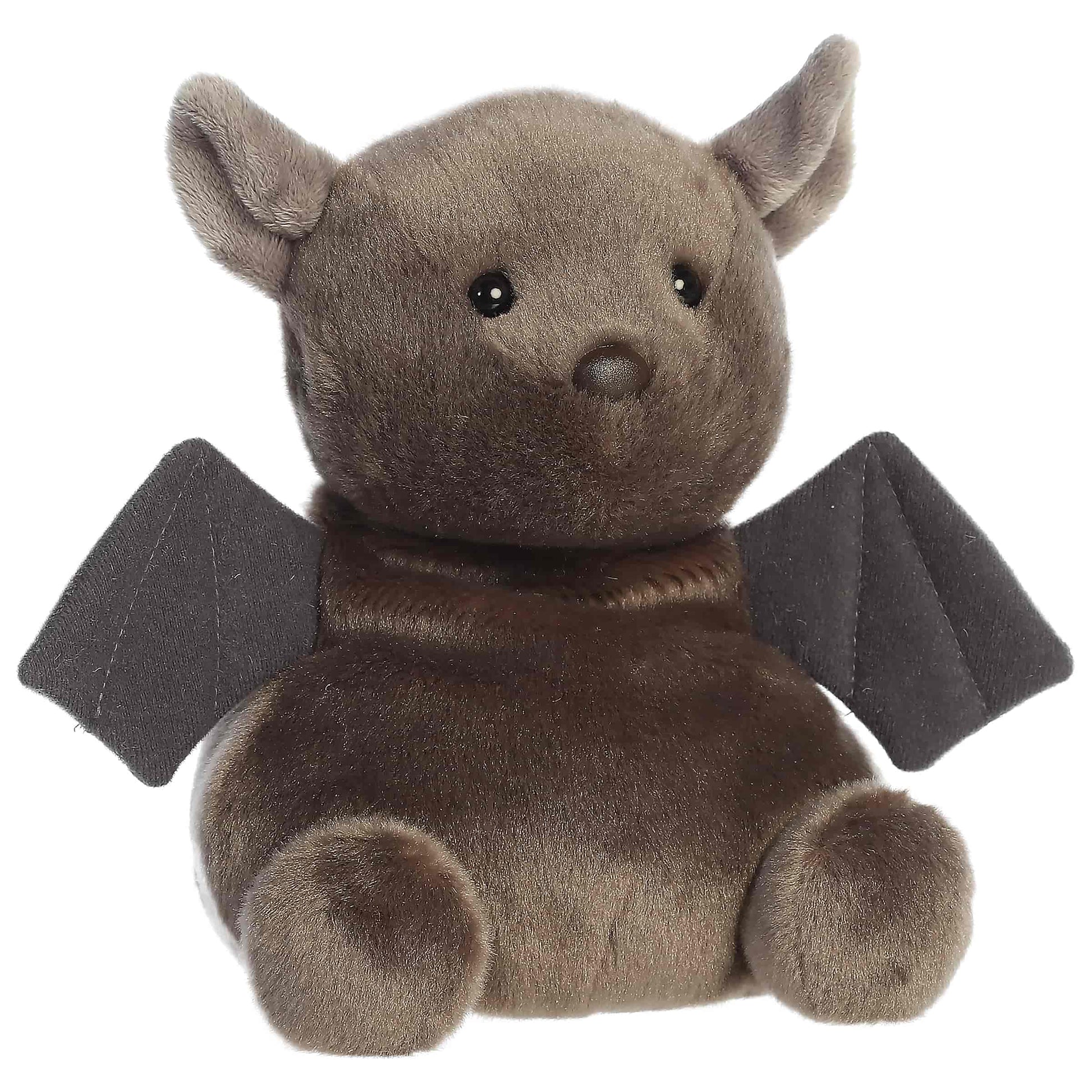 Palm Pals Party-Sized Luna Bat 8-inch plush featuring fluffy fur, curious embroidered eyes, and large open wings.