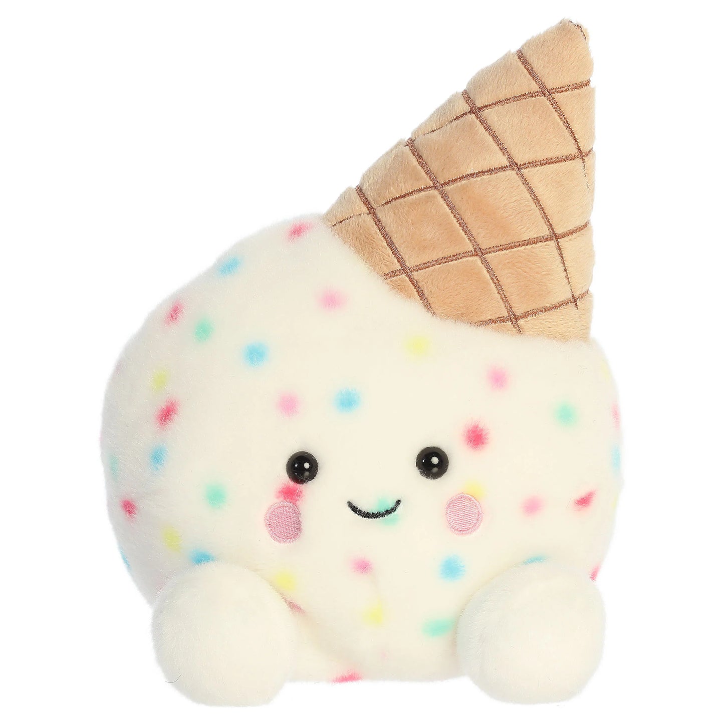 Palm Pals Party-Sized Sprinkle Ice Cream plush toy with vanilla ice cream, colorful festive sprinkles, and a textured waffle cone