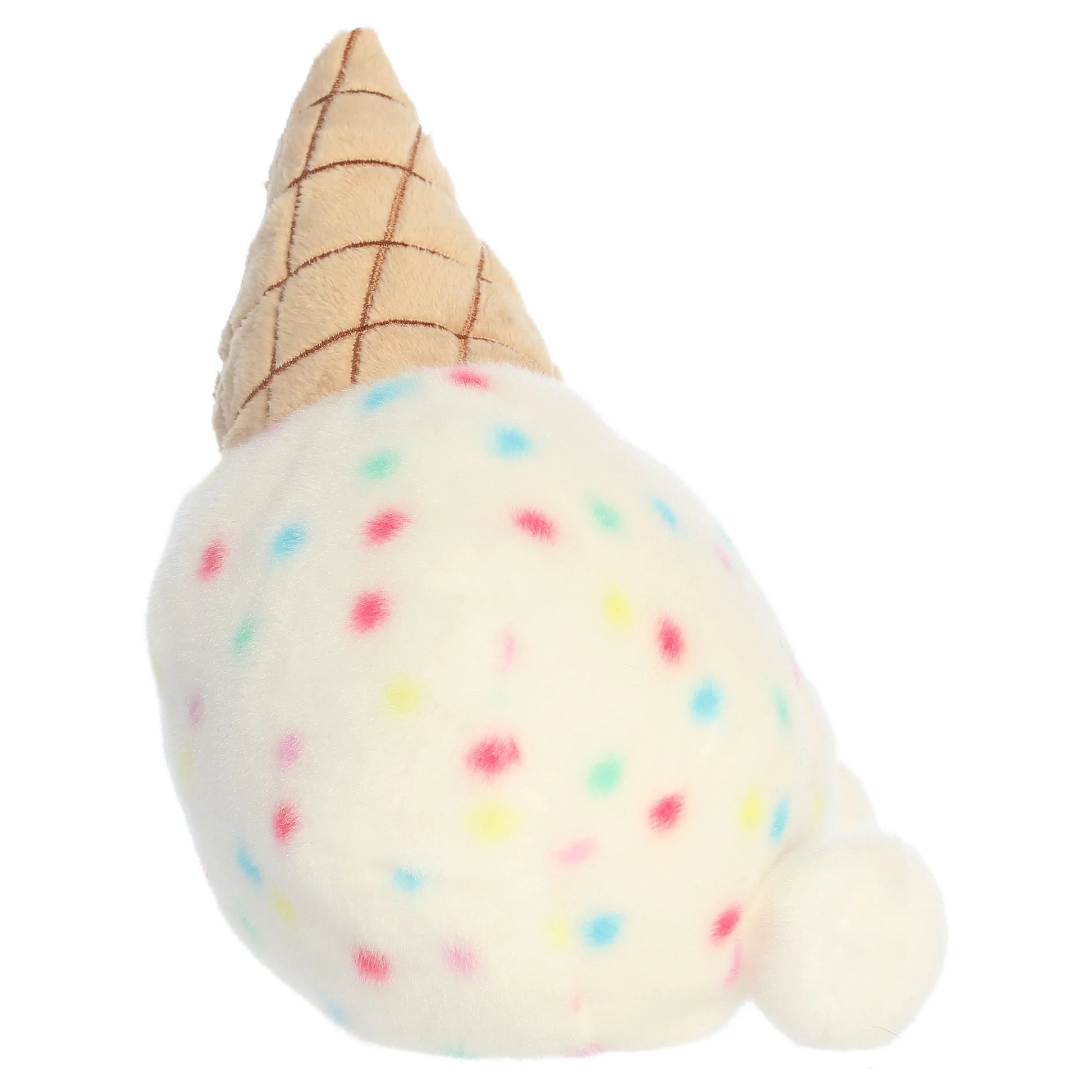Palm Pals Party-Sized Sprinkle Ice Cream plush toy with vanilla ice cream, colorful festive sprinkles, and a textured waffle cone
