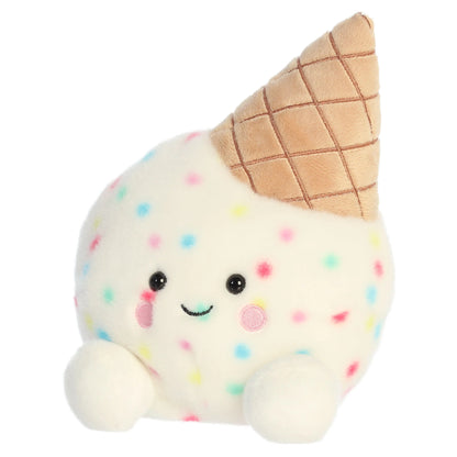 Palm Pals Party-Sized Sprinkle Ice Cream plush toy with vanilla ice cream, colorful festive sprinkles, and a textured waffle cone
