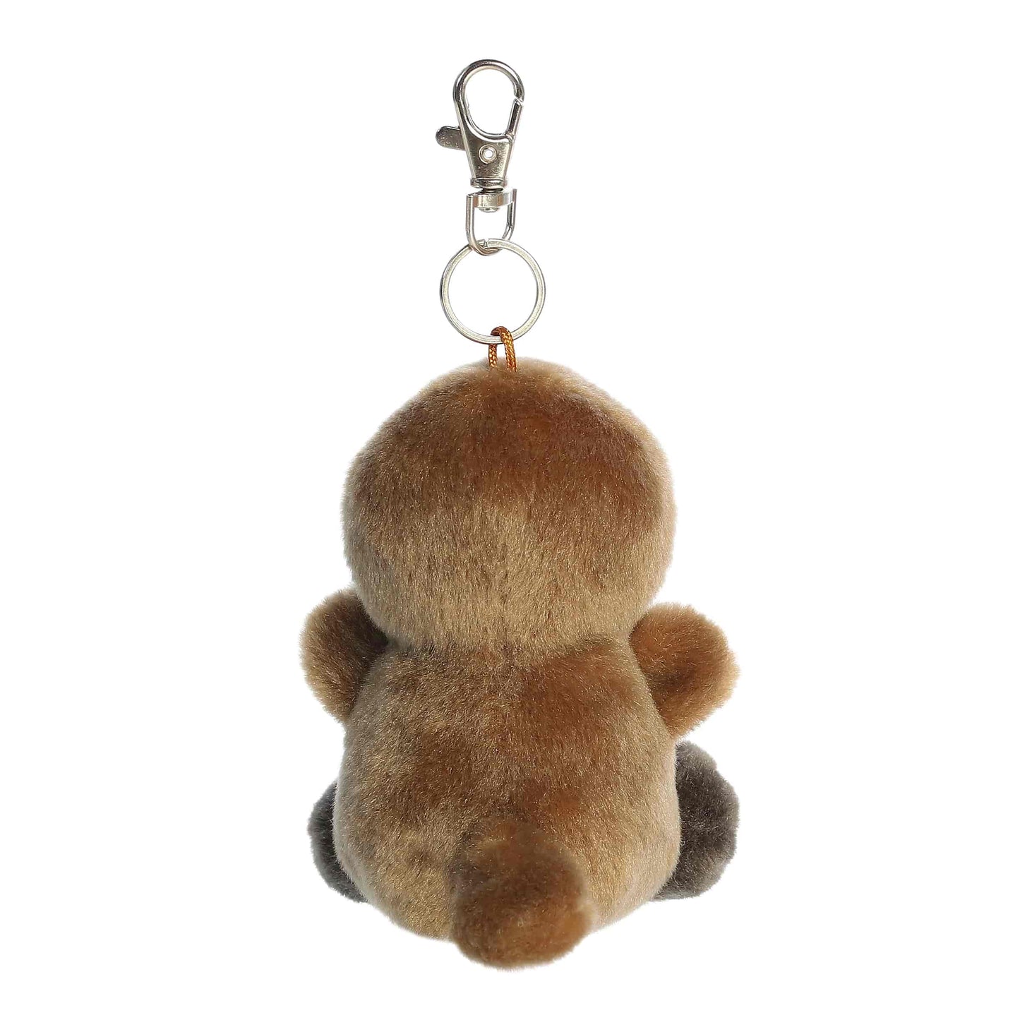 Back view of  view of Palm Pals Patty Platypus 4-inch clip-on plush soft toy