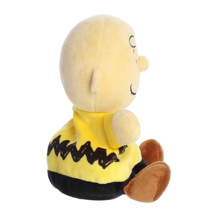 Palm Pals Peanuts Charlie Brown 5-inch plush, wearing his signature yellow zig-zag shirt.