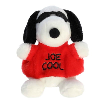 Palm Pals Peanuts Joe Cool 5-inch plush, Snoopy wearing black sunglasses and a red shirt that says COOL.