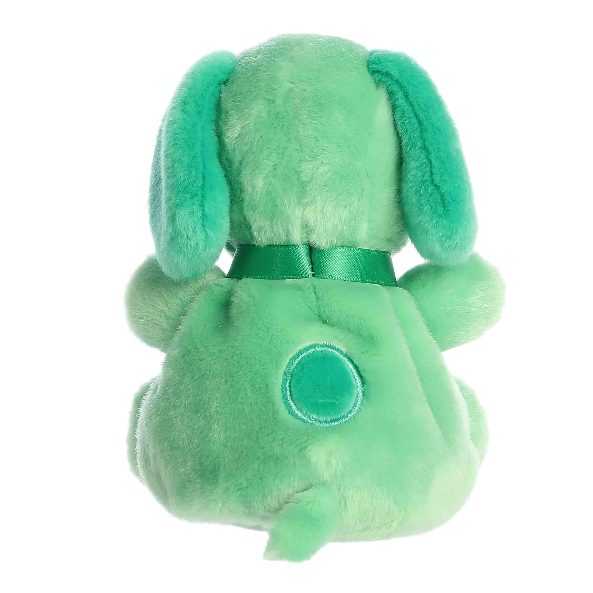 Back view of Palm Pals Peanuts Snoopy Color Collection Green 5-inch plush soft toy