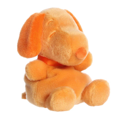 Palm Pals Peanuts Snoopy Color Collection Orange 5-inch plush soft toy, a monochrome orange beagle with an orange collar in a sitting pose.