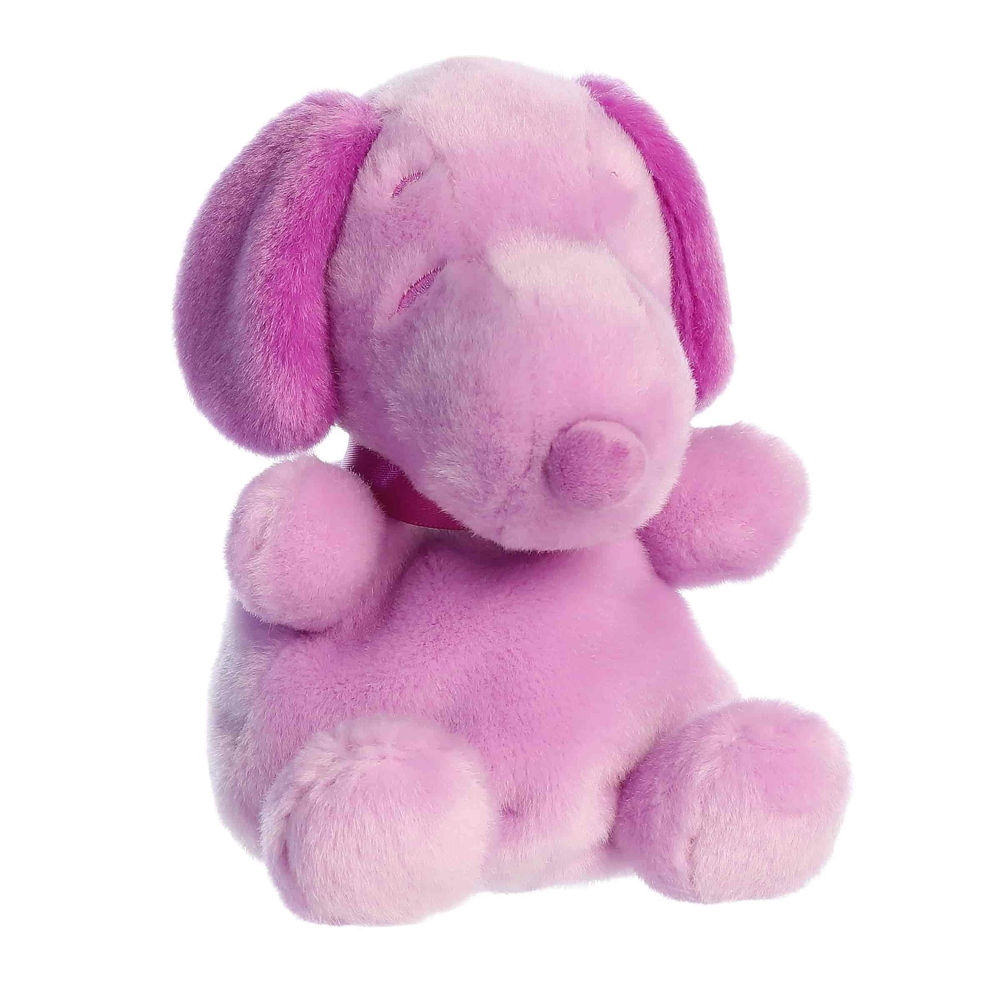 Palm Pals Peanuts Snoopy Color Collection Purple 5-inch plush soft toy, a monochrome purple beagle with a purple collar in a sitting pose.