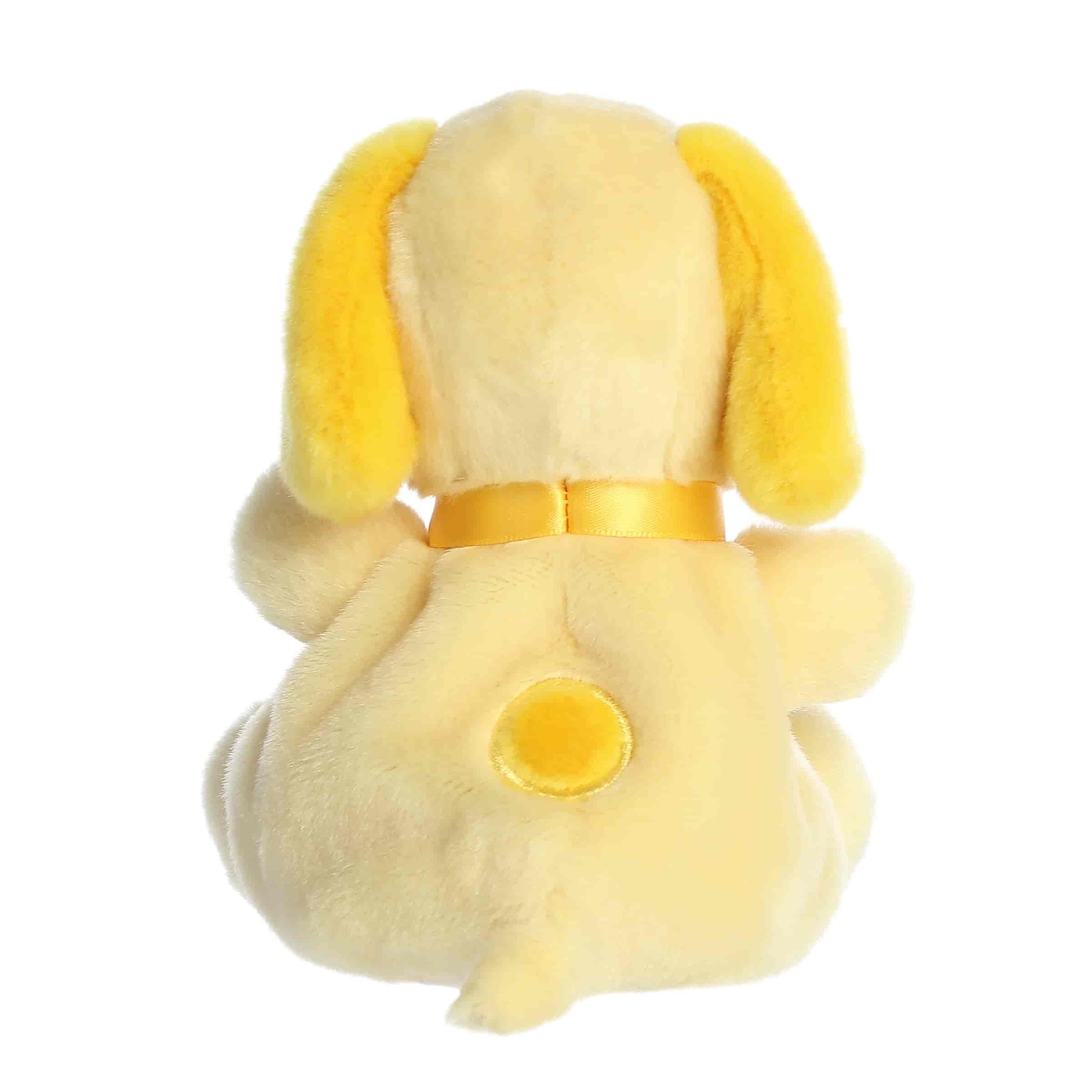 Back view of Palm Pals Peanuts Snoopy Color Collection Yellow 5-inch plush soft toy