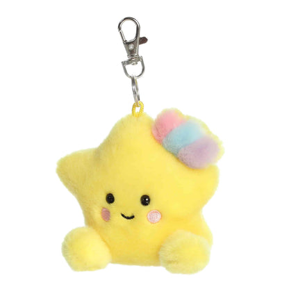 Angled view of Palm Pals Pisces Star 4-inch clip-on plush soft toy