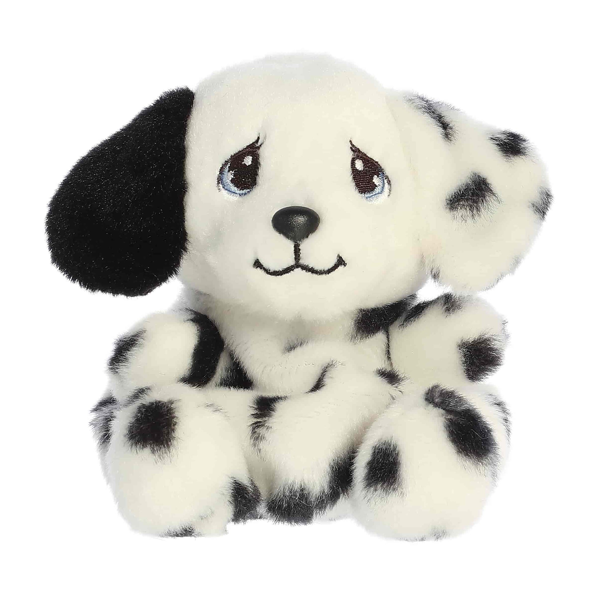 Palm Pals Precious Moments Barkley Dalmatian 5-inch plush, a spotted puppy with signature teardrop eyes.