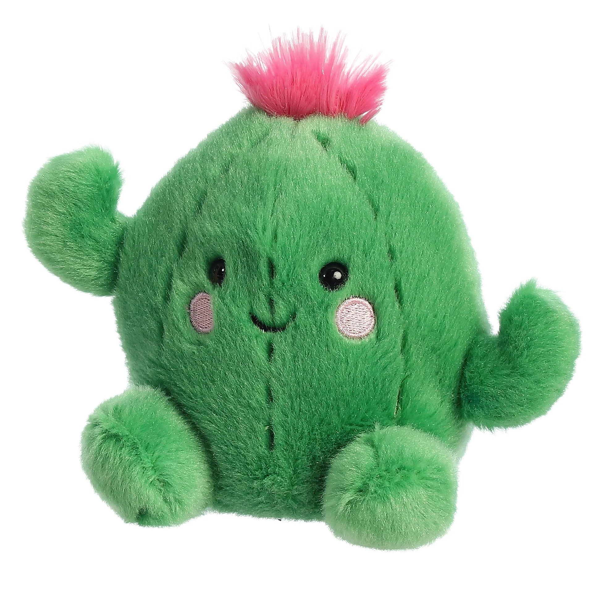 Angled view of Palm Pals Prickles Cactus 5-inch plush soft toy