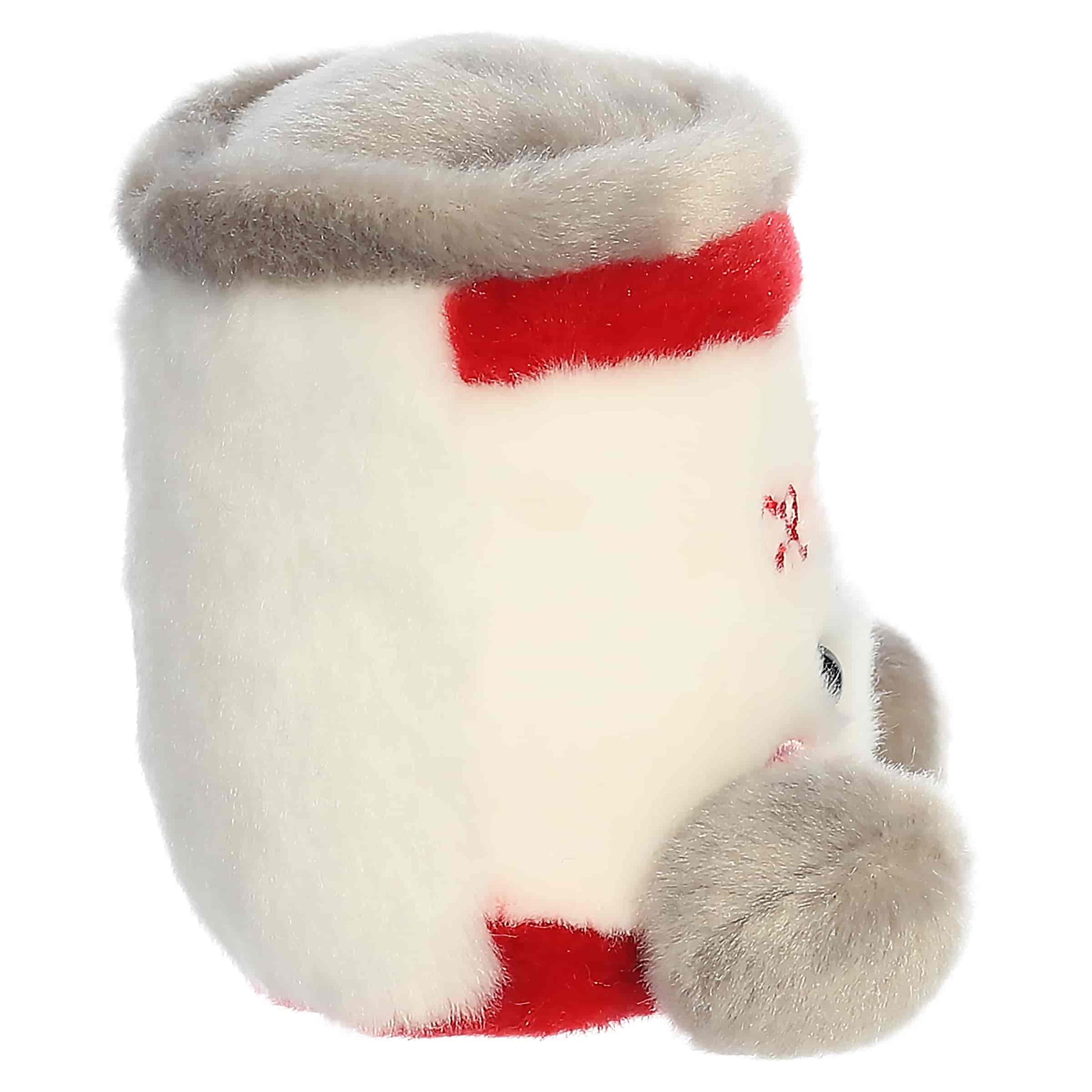 Palm Pals Quinn Cranberry Sauce 4-inch plush can featuring embroidered red and blue lettering, red cranberry details, and gray plush feet.