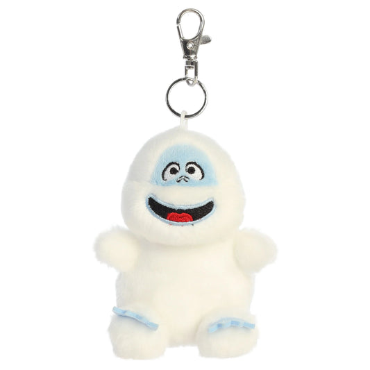 Palm Pals Bumble the Abominable Snow Monster clip-on keychain plush toy from Rudolph the Red-Nosed Reindeer with a metal clip.