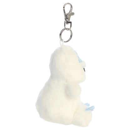 Palm Pals Bumble the Abominable Snow Monster clip-on keychain plush toy from Rudolph the Red-Nosed Reindeer with a metal clip.