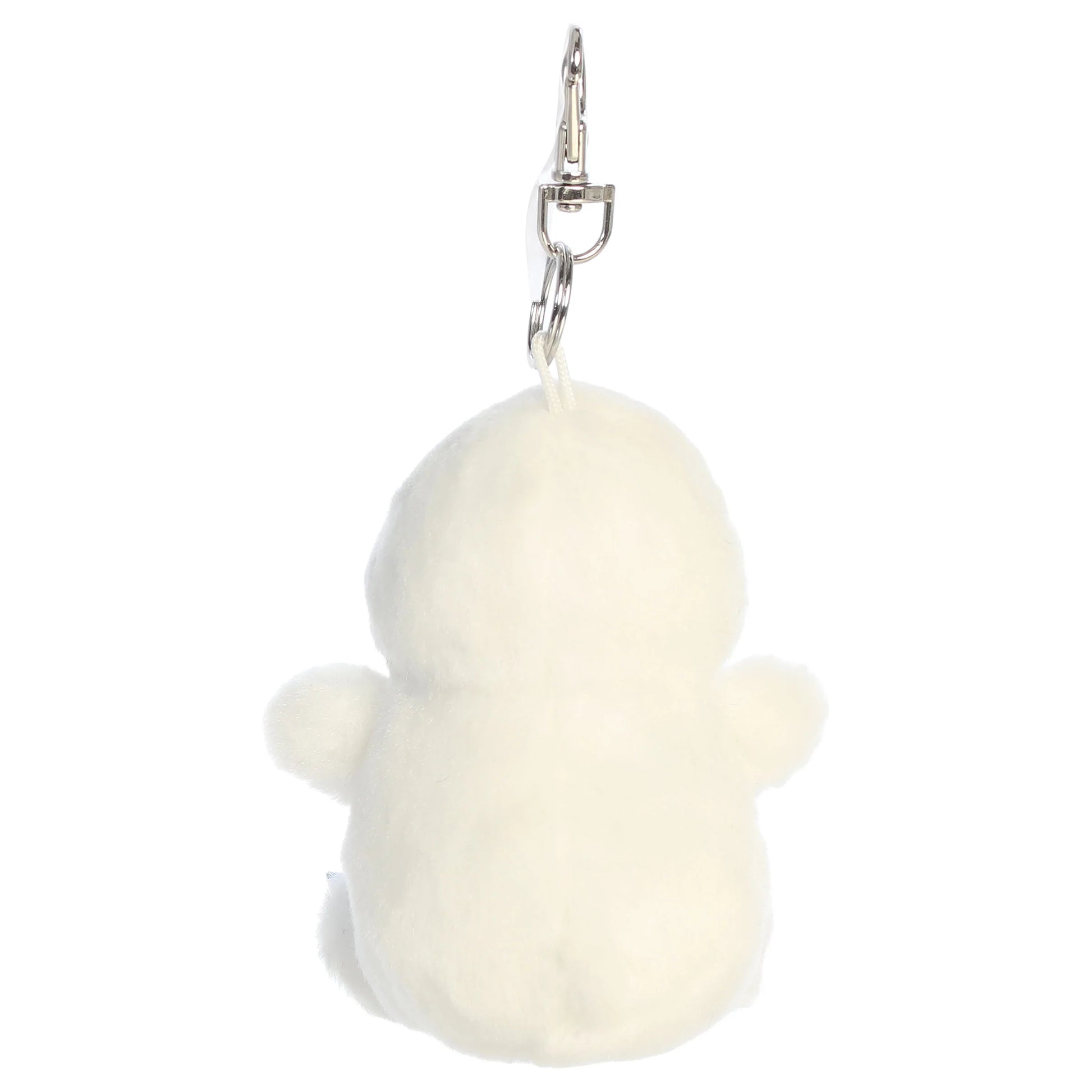 Palm Pals Bumble the Abominable Snow Monster clip-on keychain plush toy from Rudolph the Red-Nosed Reindeer with a metal clip.